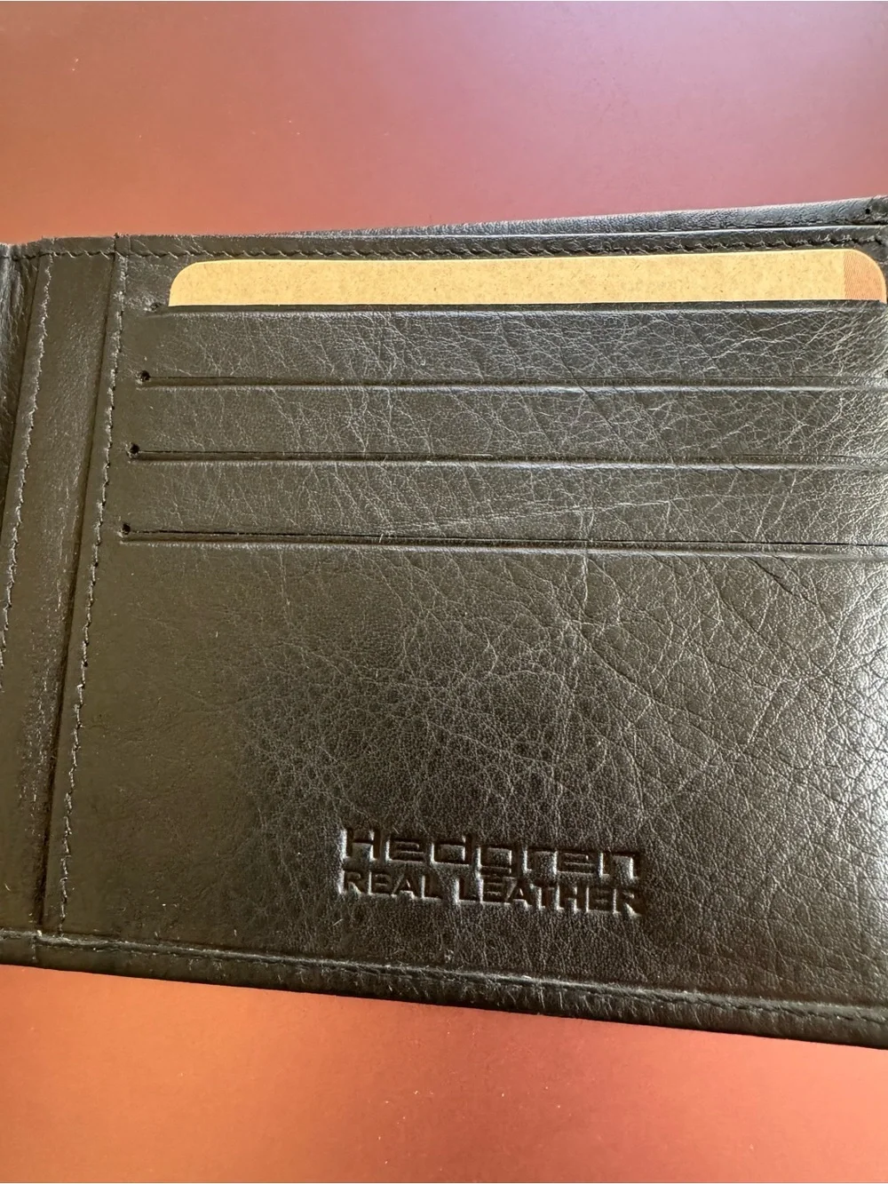New in box, Hedgren Black Leather Men's Bifold Wallet